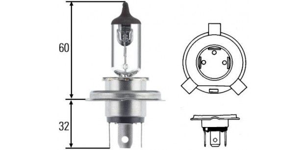 Bec H4 12V 60/55W P43t Hella